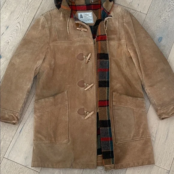 London Fog | Rare Vintage Suede Toggle Duffle Coat - Picture 6 of 12